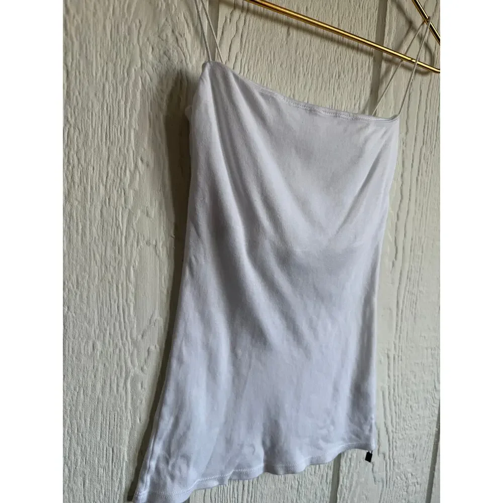 NWOT Enza Costa Silk Rib Essential Tank in White, XS $165 - Picture 4 of 6